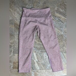 Zella High Rise Cropped Leggings Mauve Pink Heather Size M